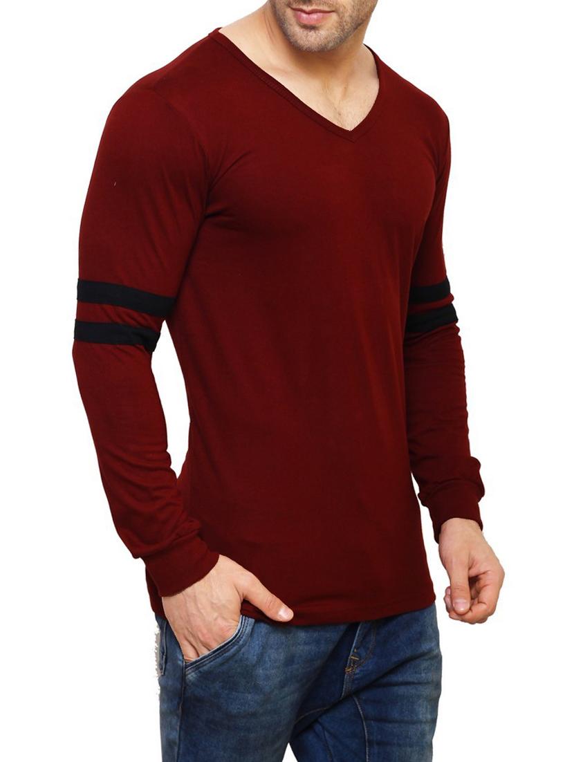 maroon cotton t-shirt - 14543087 - Zoom Image - 2
