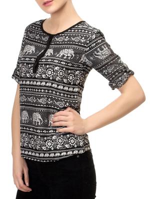 black printed top - 14543136 - Standard Image - 2