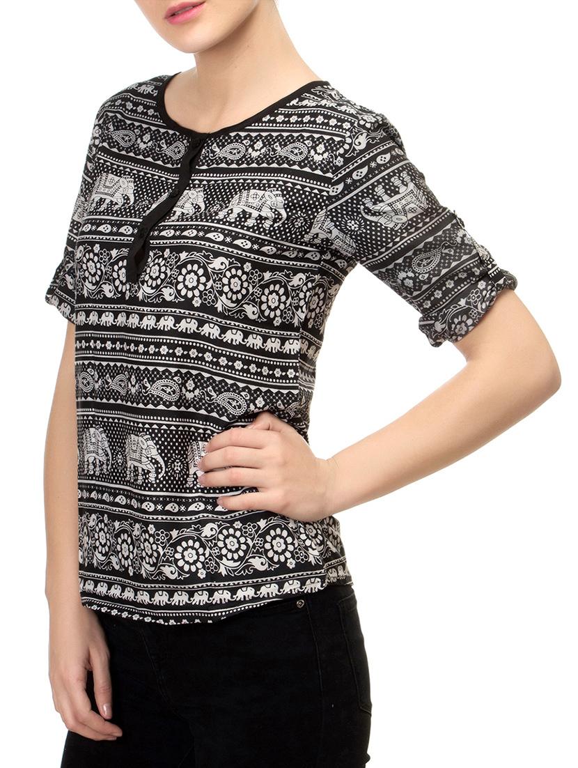 black printed top - 14543136 - Zoom Image - 2