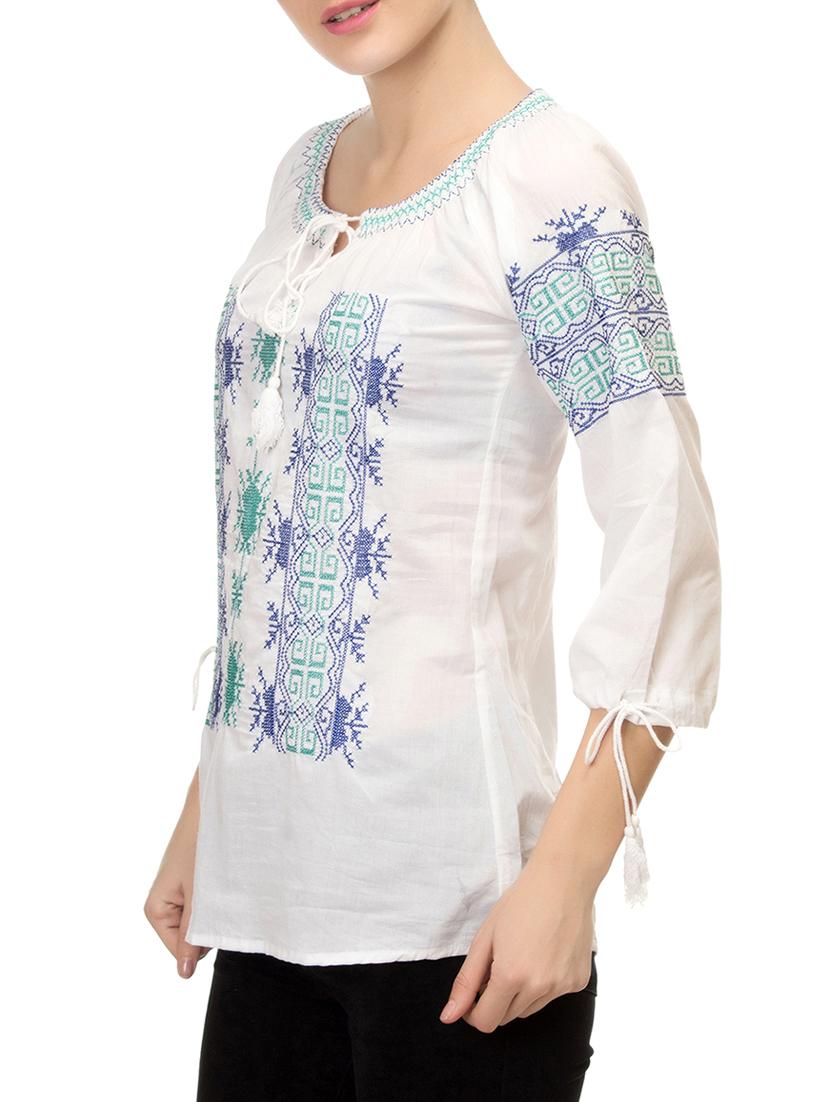 white printed tunic - 14543140 - Zoom Image - 2
