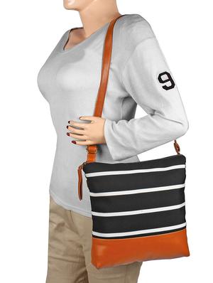 black canvas regular sling bag - 14543193 - Standard Image - 5