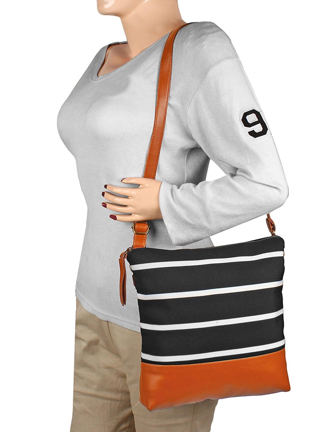 black canvas regular sling bag - 14543193 - Zoom Image - 5