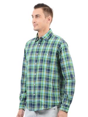 green cotton casual shirt - 14543262 - Standard Image - 2