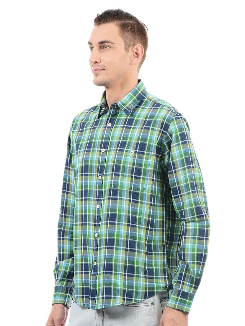 green cotton casual shirt - 14543262 - Zoom Image - 2