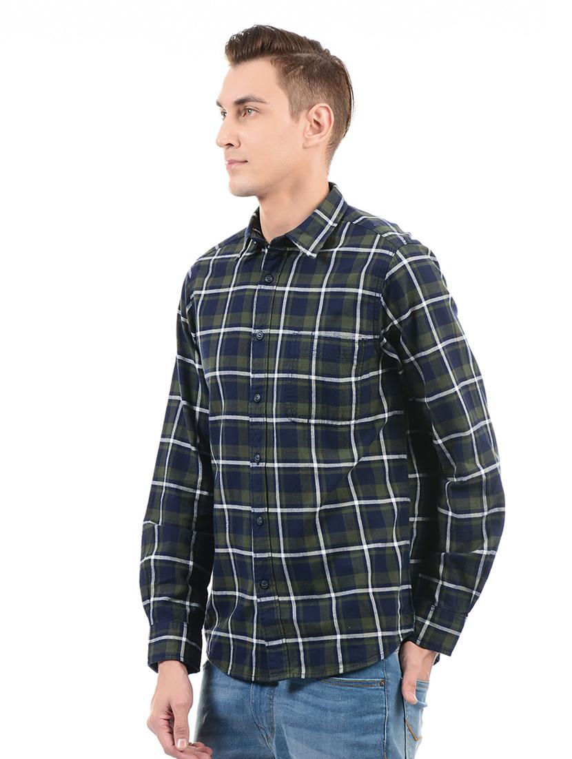 navy blue cotton casual shirt - 14543318 - Zoom Image - 2