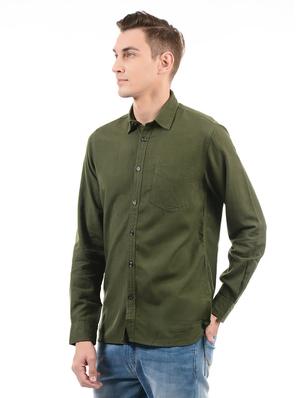 green cotton casual shirt - 14543322 - Standard Image - 2
