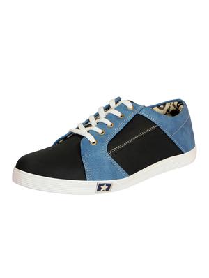 black leatherette lace up sneaker - 14543743 - Standard Image - 2