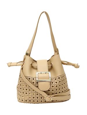 beige leatherette regular handbag - 14543747 - Standard Image - 2