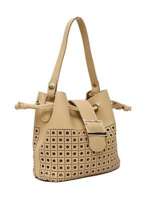 beige leatherette regular handbag - 14543747 - Standard Image - 5