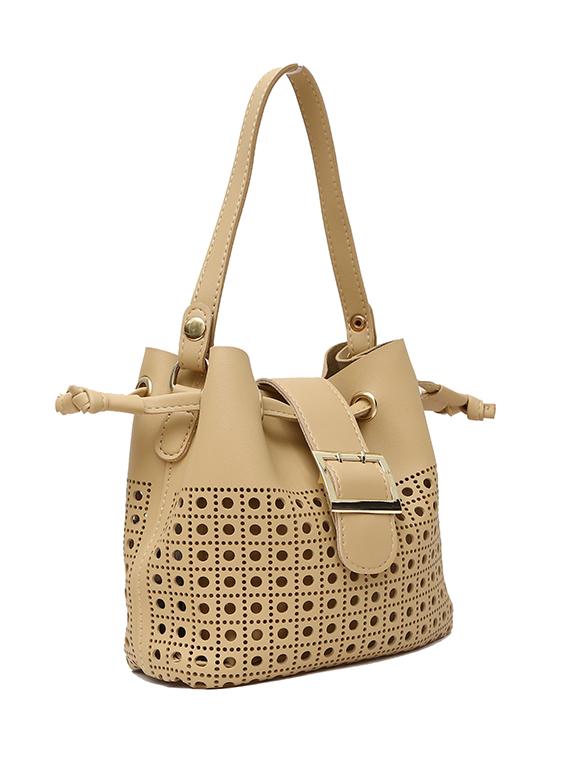 beige leatherette regular handbag - 14543747 - Zoom Image - 5
