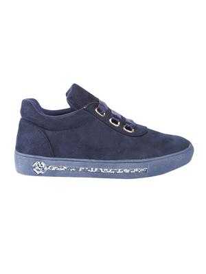 blue fabric laceup sneakers - 14543860 - Standard Image - 2