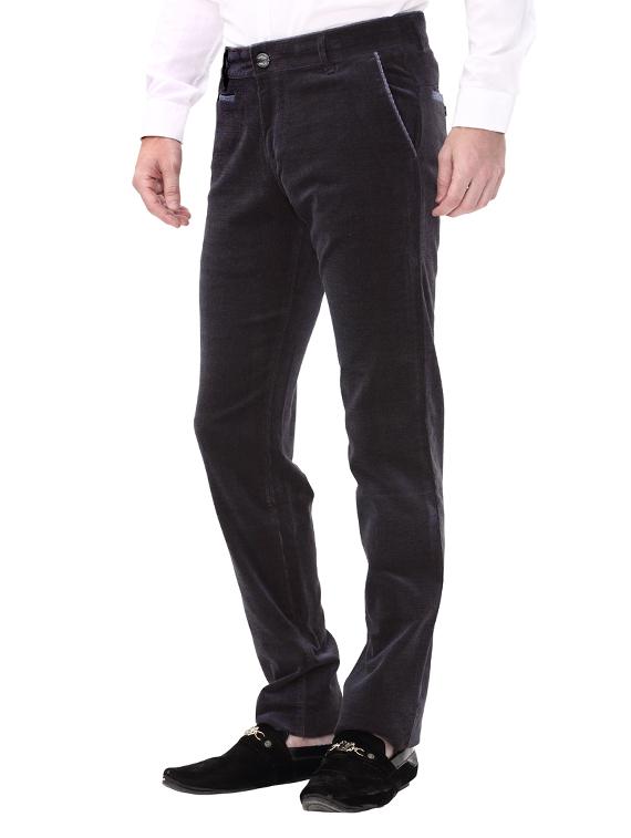 black cotton corduroy casual trousers - 14543976 - Zoom Image - 2