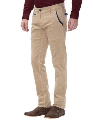 beige cotton corduroy casual trousers - 14543986 - Standard Image - 2