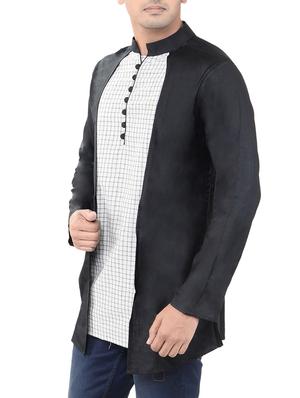 black viscose short kurta - 14544019 - Standard Image - 2