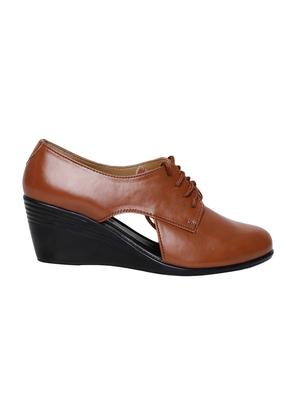 tan faux leather laceup casual shoes - 14544474 - Standard Image - 2