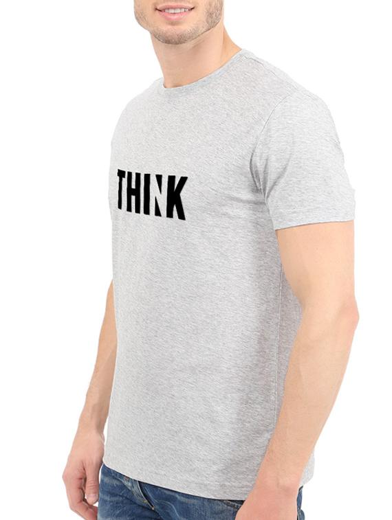 grey cotton chest print tshirt - 14544632 - Zoom Image - 2