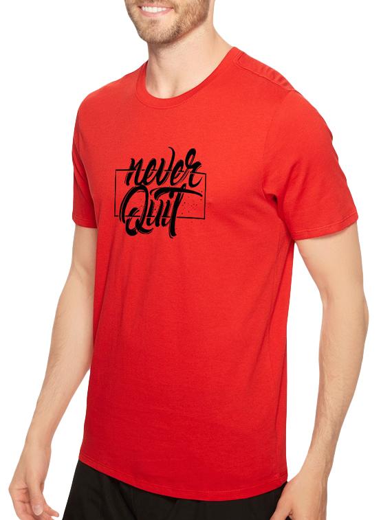 red cotton chest print tshirt - 14544638 - Zoom Image - 2