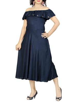 blue off shoulder dress - 14545350 - Standard Image - 2
