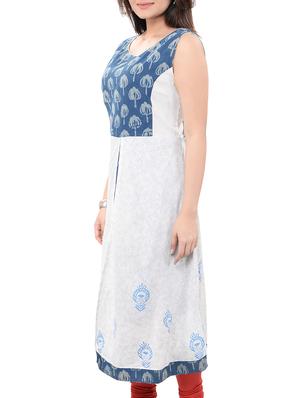 white cotton aline kurta - 14545633 - Standard Image - 2