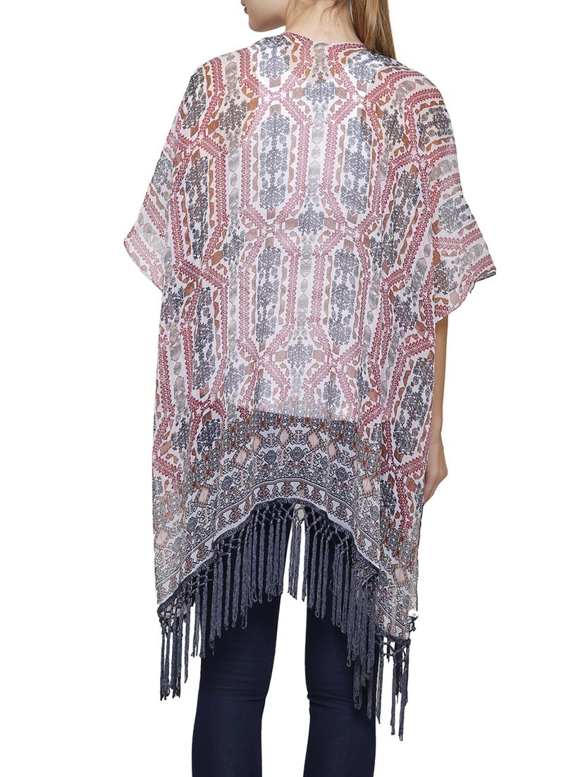 multi colored chiffon asymmetric shrug - 14545747 - Zoom Image - 2