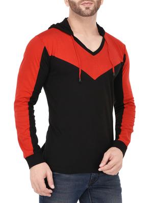 black cotton color block t-shirt - 14545792 - Standard Image - 2