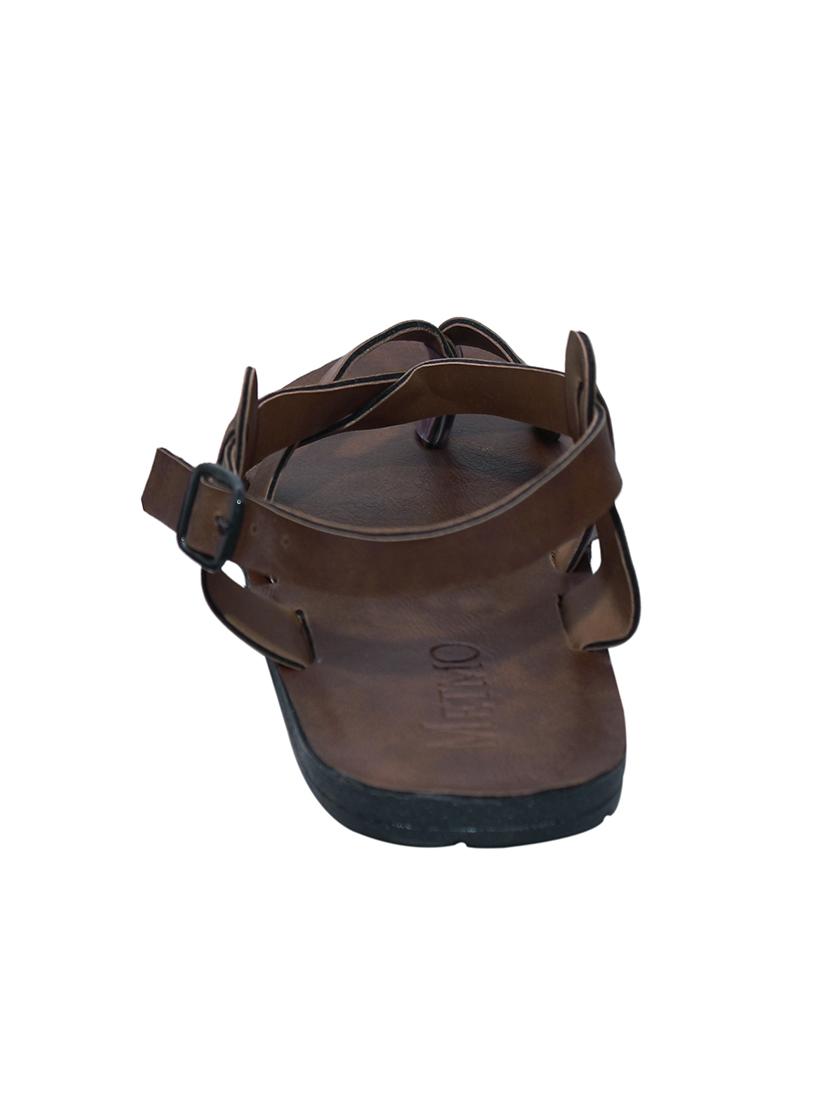 brown leatherette back strap sandals - 14545983 - Zoom Image - 2