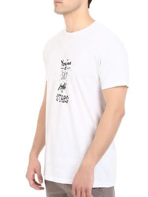 white cotton chest print tshirt - 14546356 - Standard Image - 2