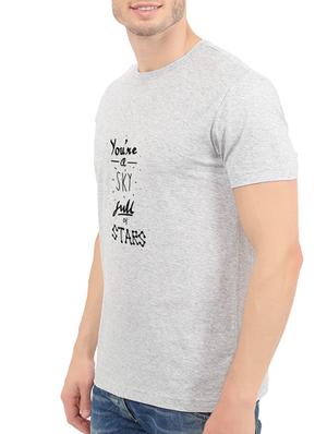 grey cotton chest print tshirt - 14546358 - Standard Image - 2