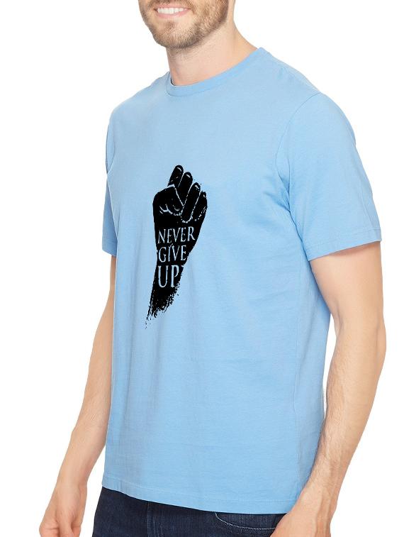 blue cotton chest print tshirt - 14547400 - Zoom Image - 2