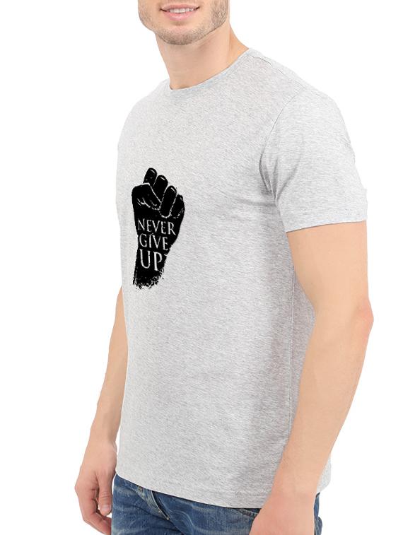 grey cotton chest print tshirt - 14547403 - Zoom Image - 2