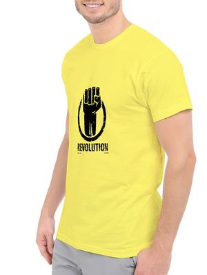yellow cotton chest print tshirt - 14547412 - Standard Image - 2