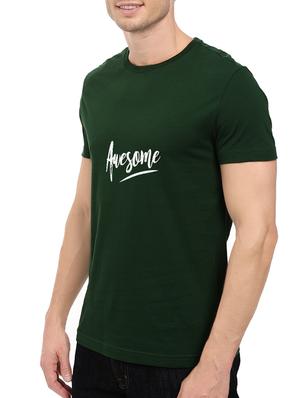 green cotton chest print tshirt - 14547415 - Standard Image - 2