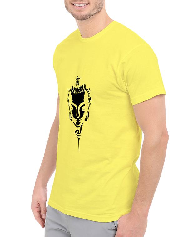 yellow cotton chest print tshirt - 14547428 - Zoom Image - 2