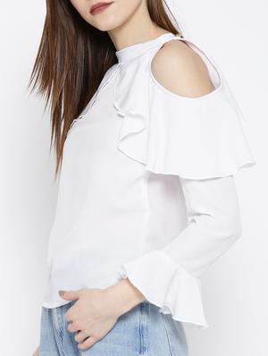 white ruffled top - 14547768 - Standard Image - 2