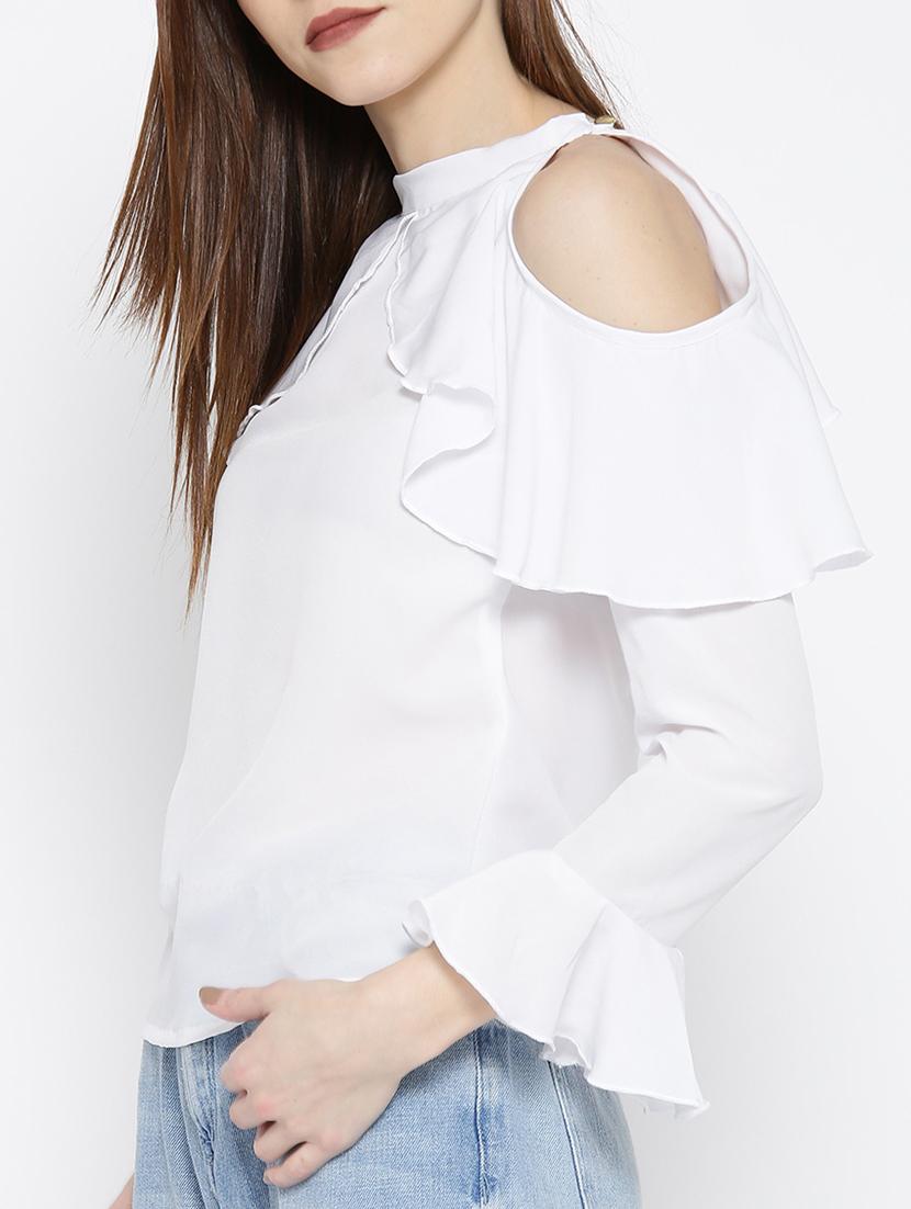 white ruffled top - 14547768 - Zoom Image - 2