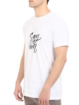 white cotton chest print tshirt - 14547866 - Standard Image - 2