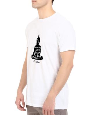 white cotton chest print tshirt - 14547876 - Standard Image - 2