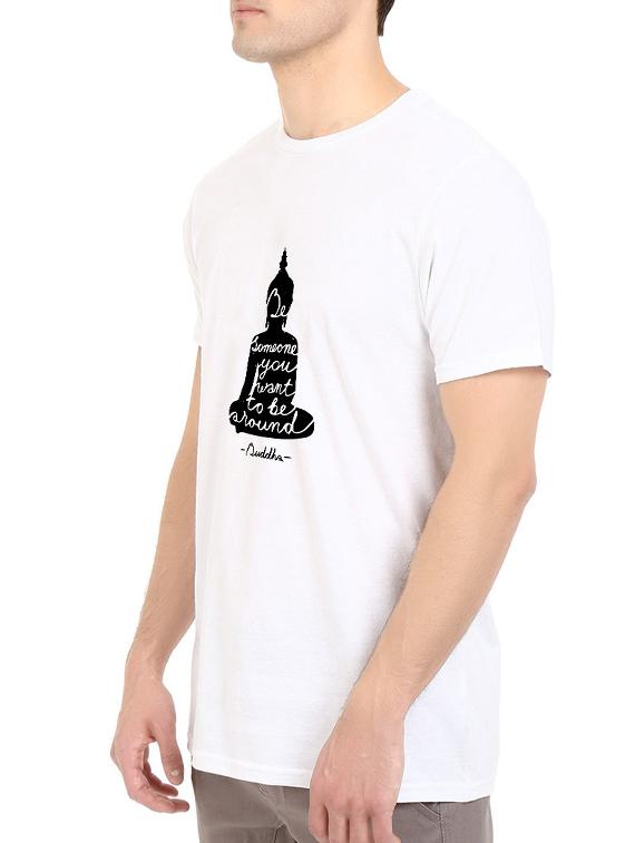 white cotton chest print tshirt - 14547876 - Zoom Image - 2