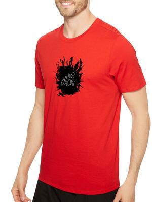 red cotton chest print tshirt - 14547890 - Standard Image - 2