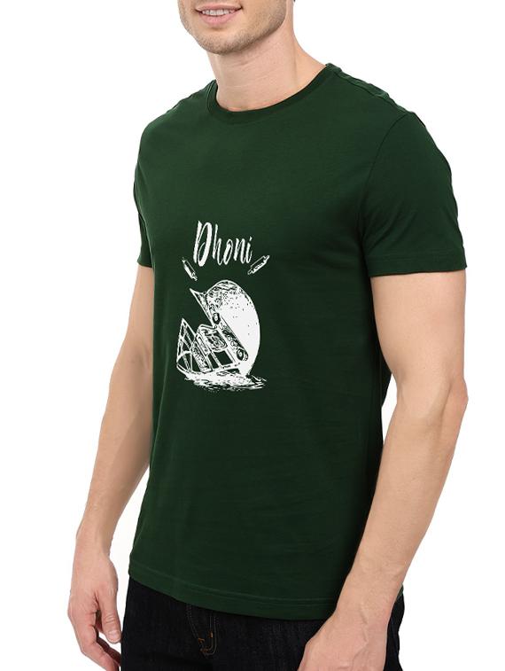 green cotton chest print tshirt - 14548083 - Zoom Image - 2