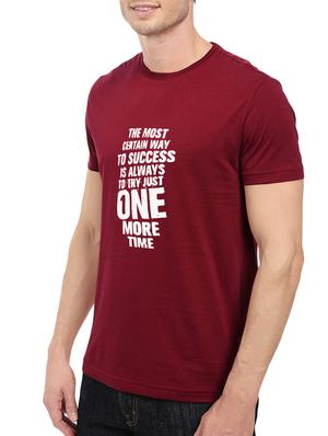 maroon cotton chest print tshirt - 14548104 - Standard Image - 2