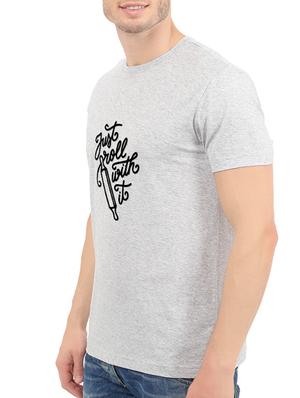grey cotton chest print tshirt - 14548113 - Standard Image - 2