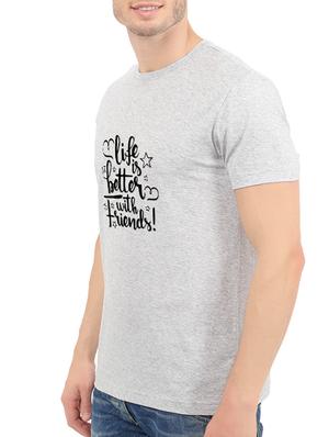 grey cotton chest print tshirt - 14548114 - Standard Image - 2