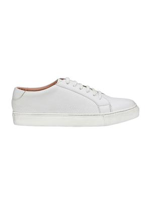 white leatherette lace up sneaker - 14548417 - Standard Image - 2
