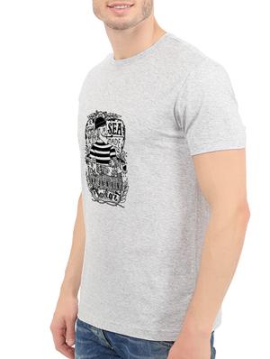 grey cotton chest print tshirt - 14549325 - Standard Image - 2
