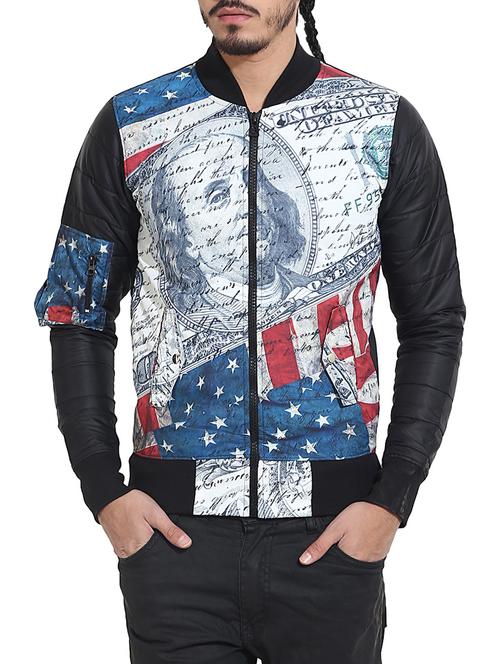 blue polyester casual jacket - 14549464 - Standard Image - 1