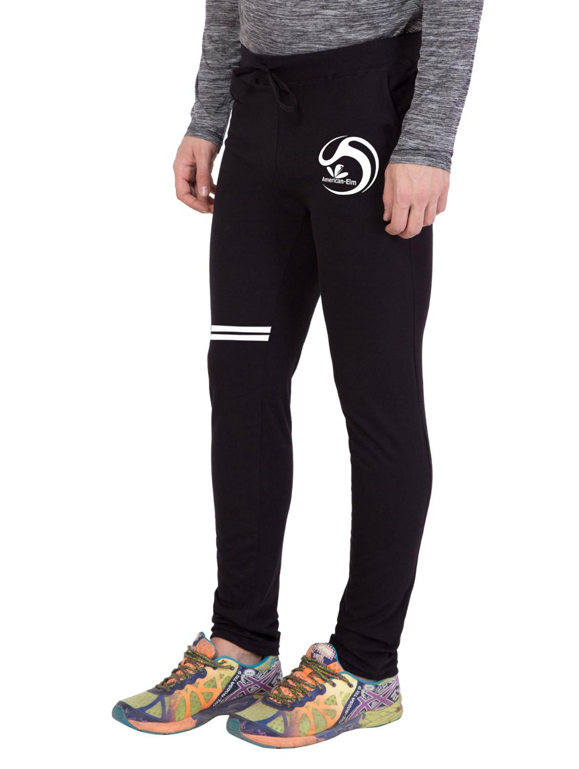 black cotton full length track pant - 14549598 - Zoom Image - 2