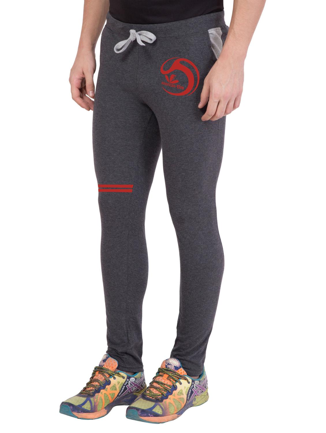 grey cotton full length track pant - 14549612 - Zoom Image - 2