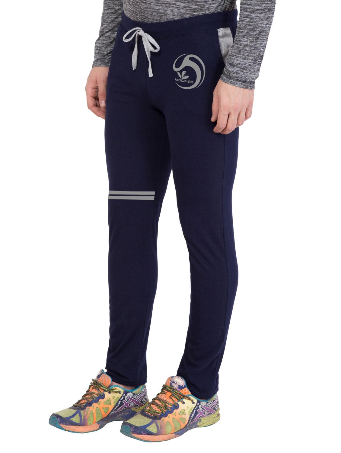 navy blue cotton full length track pant - 14549626 - Zoom Image - 2