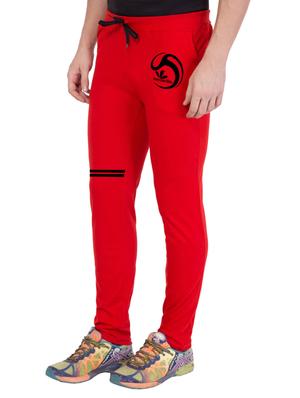 red cotton full length track pant - 14549630 - Standard Image - 2